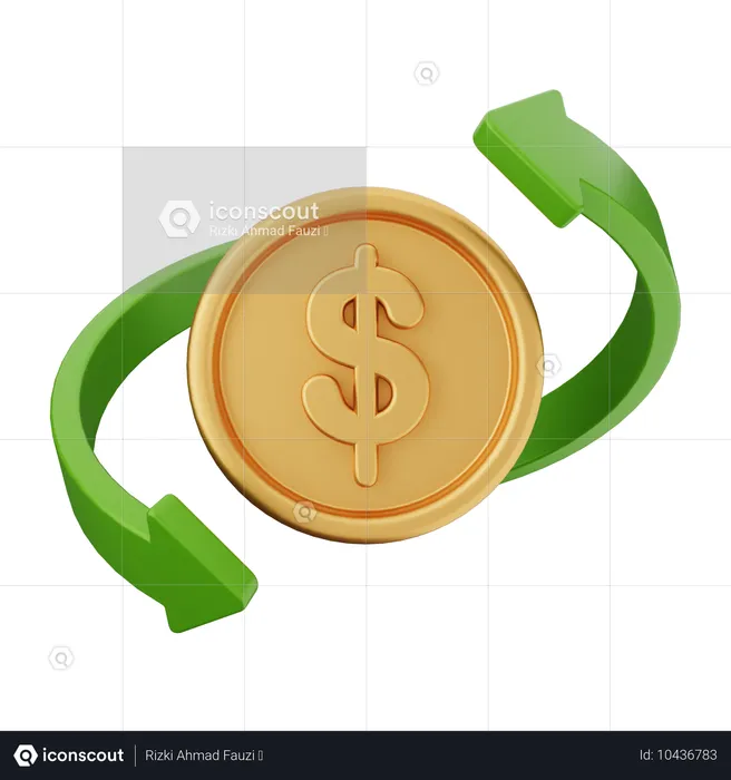 Transaction Coin Dollar  3D Icon