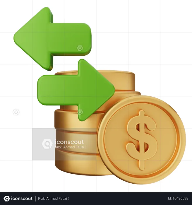 Transaction Coin Money  3D Icon