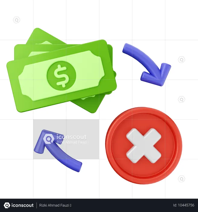 Transaction d'argent échouée  3D Icon