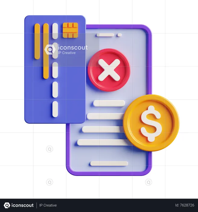 Transaction Failed  3D Icon