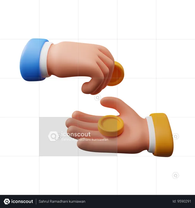 Transaction hand gesture  3D Icon