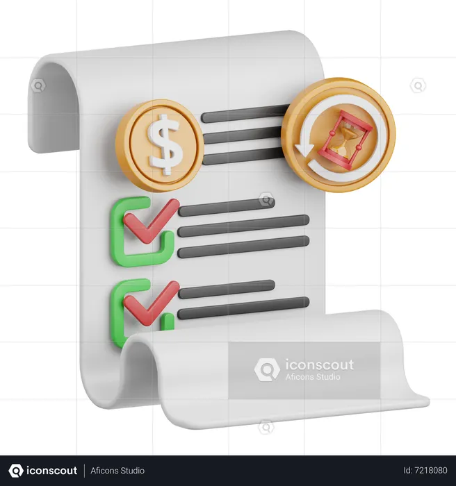 Transaction history  3D Icon