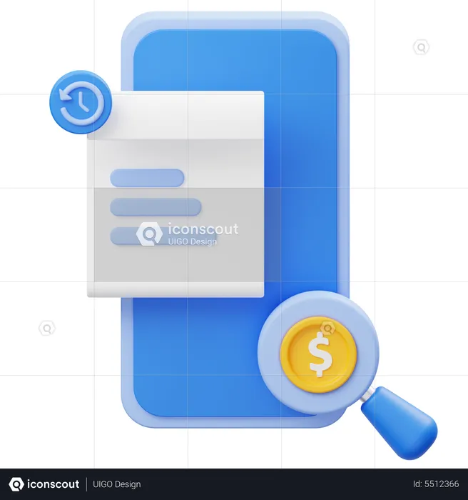 Transaction History  3D Icon