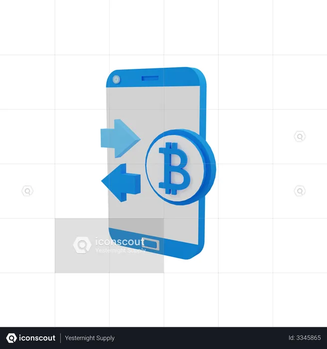 Transaction in cryptocurrency  3D Illustration