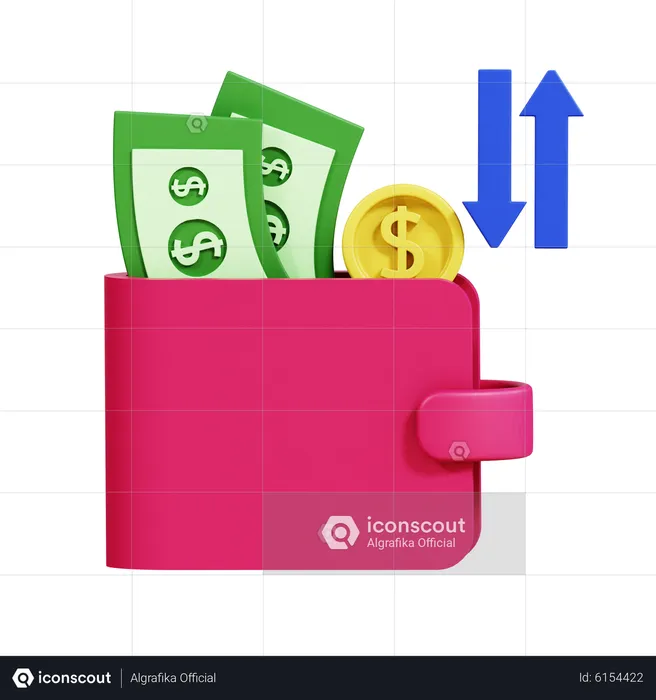 Transaction Wallet  3D Icon