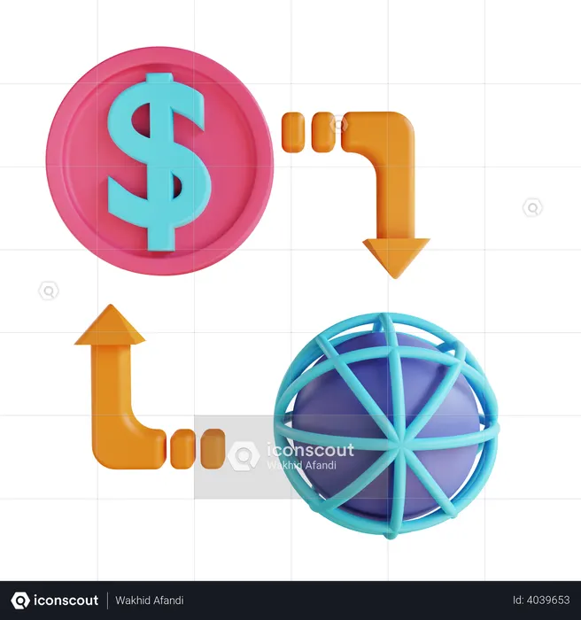 Transfer Money  3D Illustration