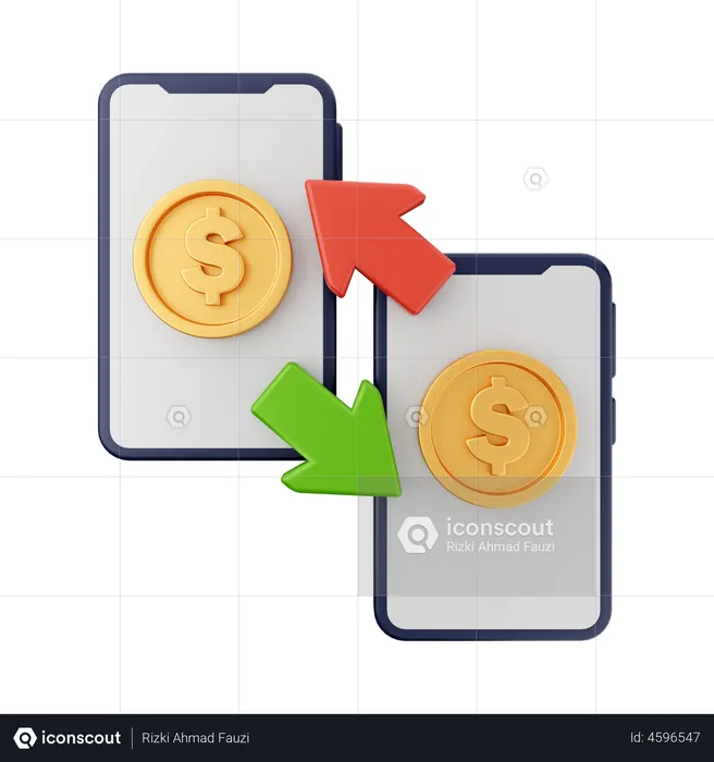 Transfer Money  3D Illustration