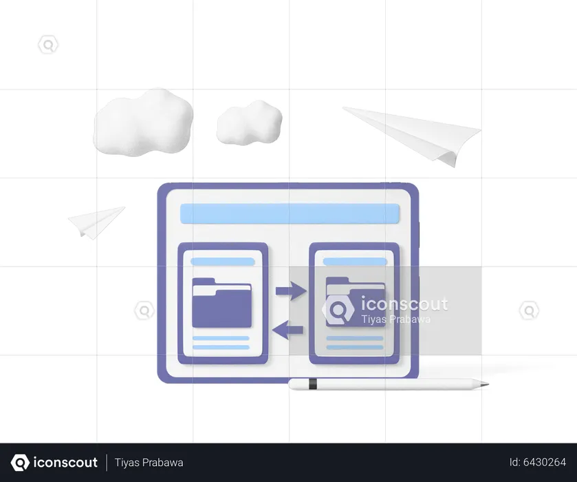 Transferência de arquivo  3D Icon