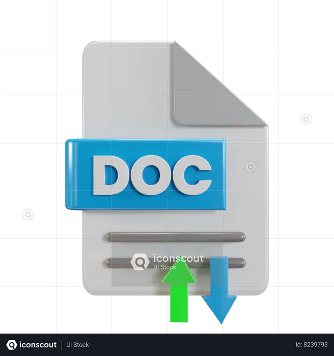 Transferência de arquivo doc  3D Icon