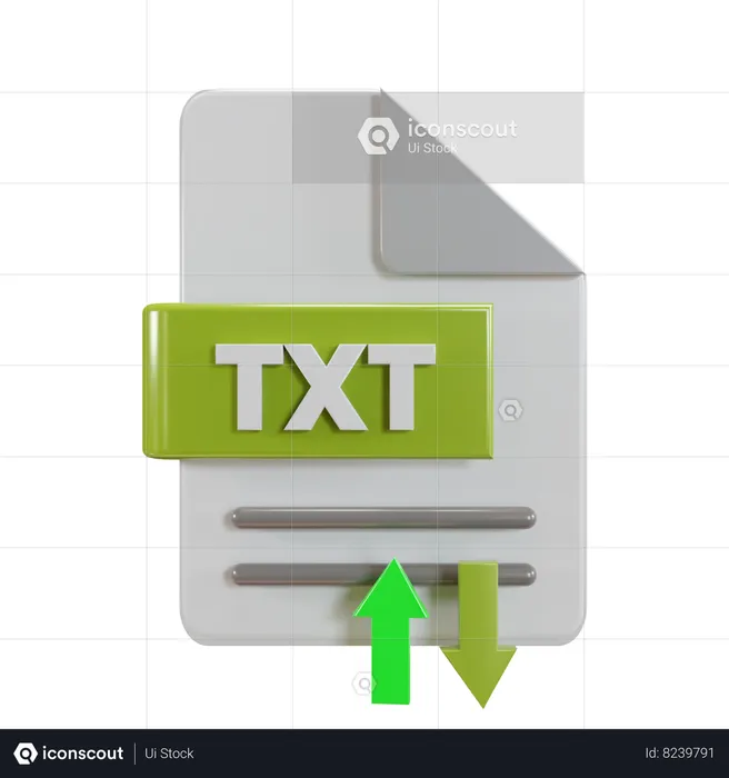 Transferência de arquivo txt  3D Icon