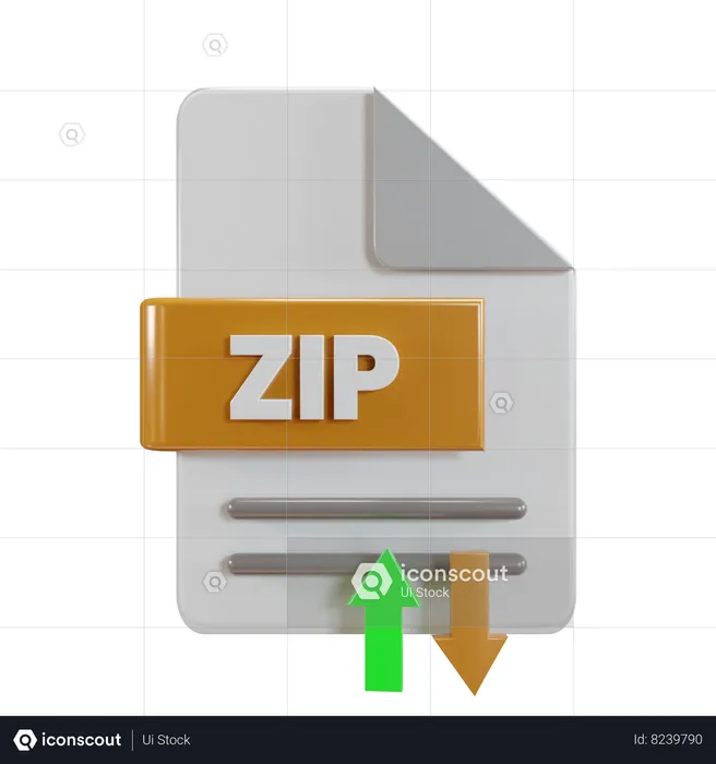 Transferência de arquivo zip  3D Icon