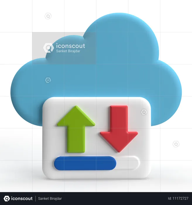 Dados de transferência na nuvem  3D Icon