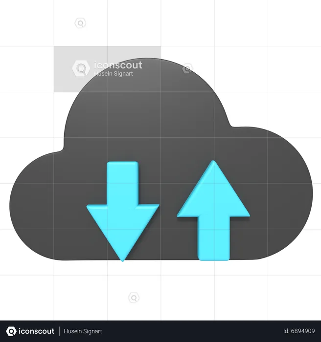 Transferencia de datos en la nube  3D Icon