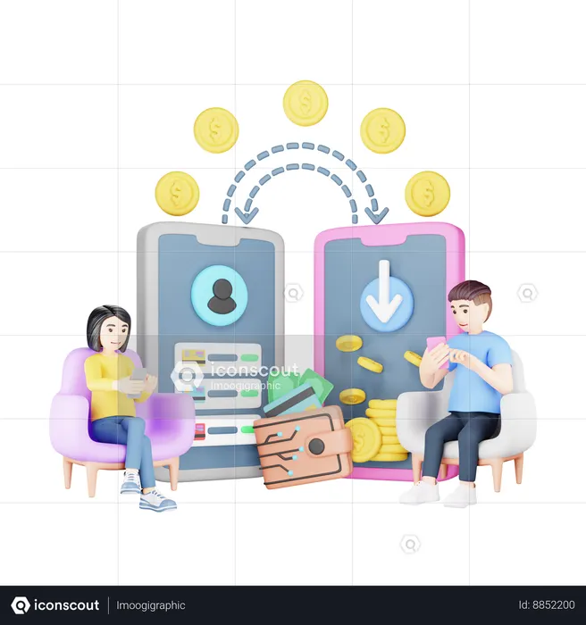 Transferencia de dinero  3D Icon
