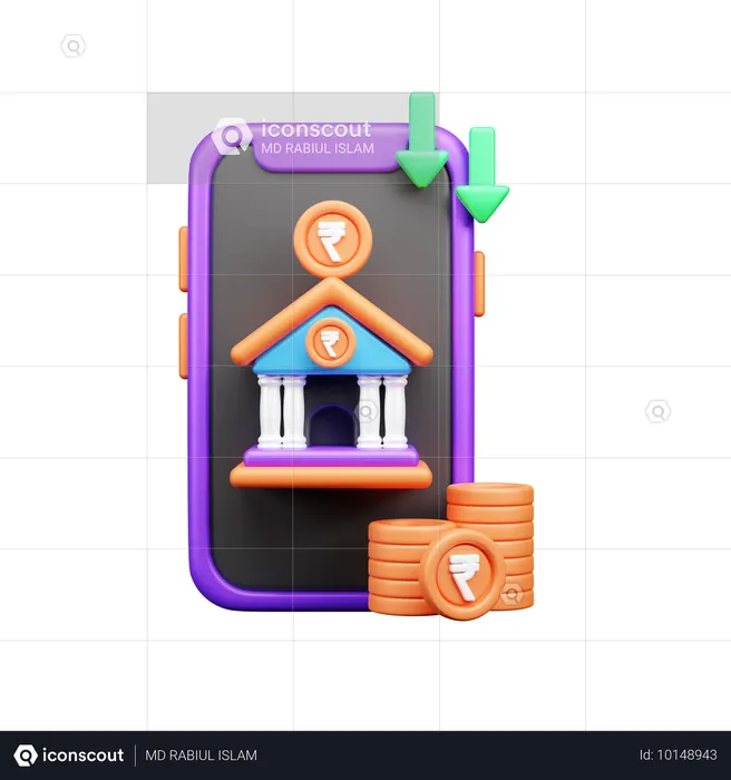 Transferencia de dinero en línea  3D Icon