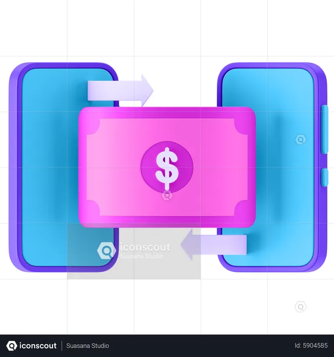 Transferencia de dinero en línea  3D Icon