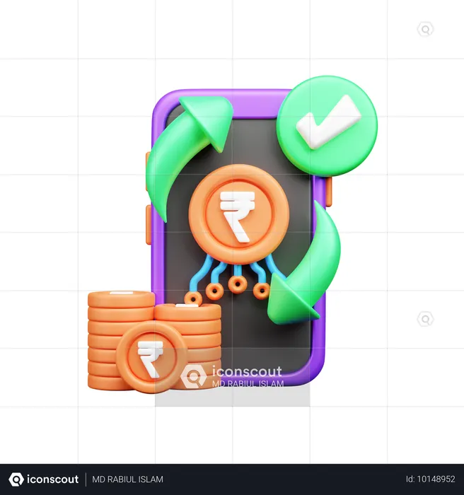 Transferência de dinheiro on-line  3D Icon