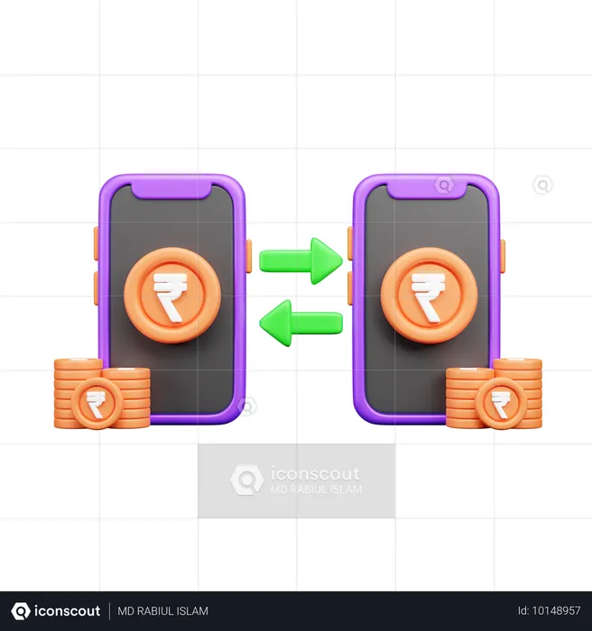 Transferência de dinheiro on-line  3D Icon