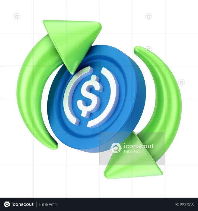 Transferência de dólar  3D Icon