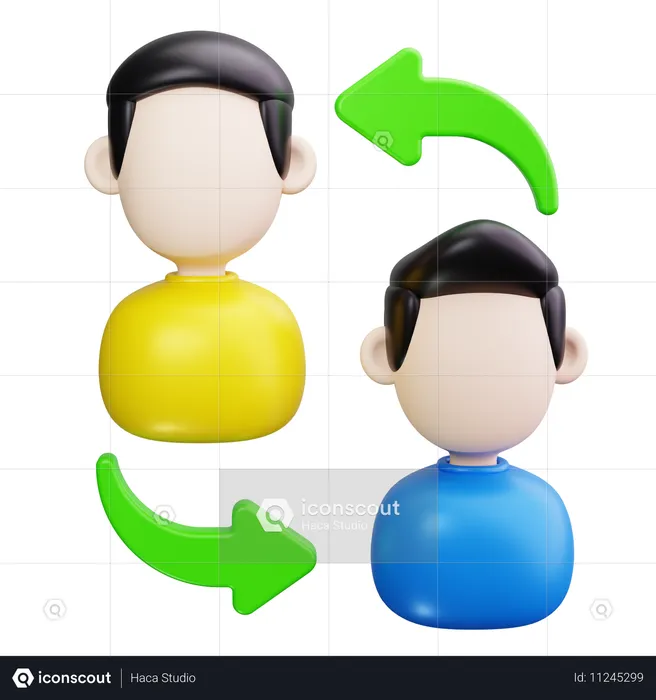 Transferencia de empleados  3D Icon