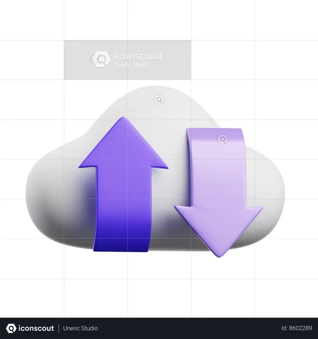 Transferência na nuvem  3D Icon