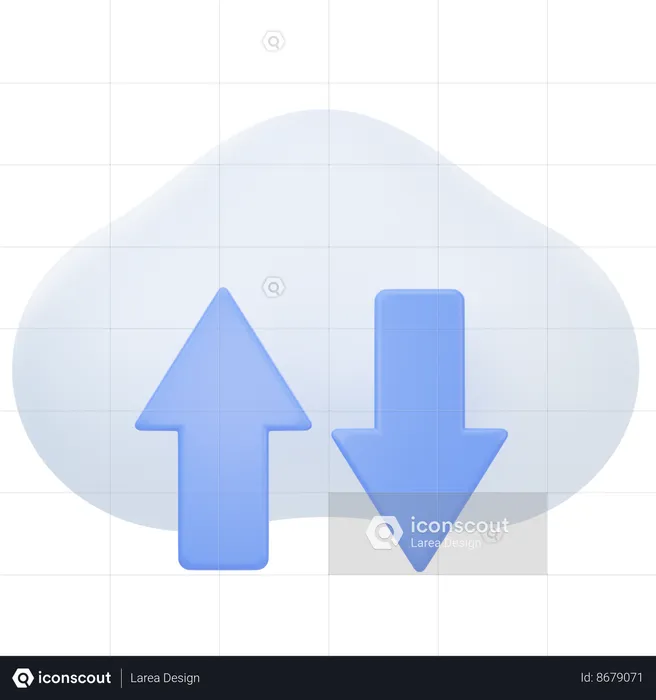 Transferência na nuvem  3D Icon