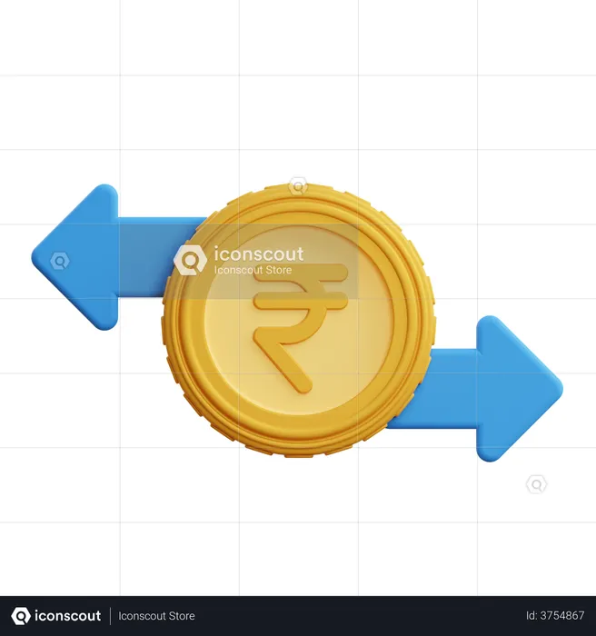 Transferencia de rupias  3D Illustration