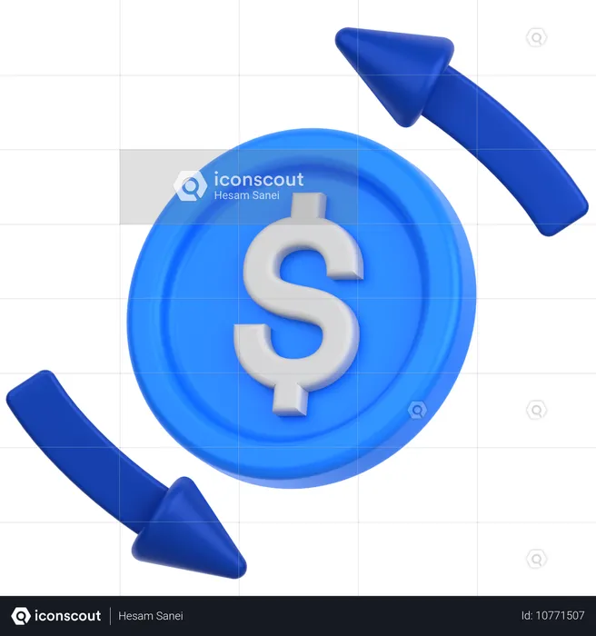 Transferencia de dolares  3D Icon