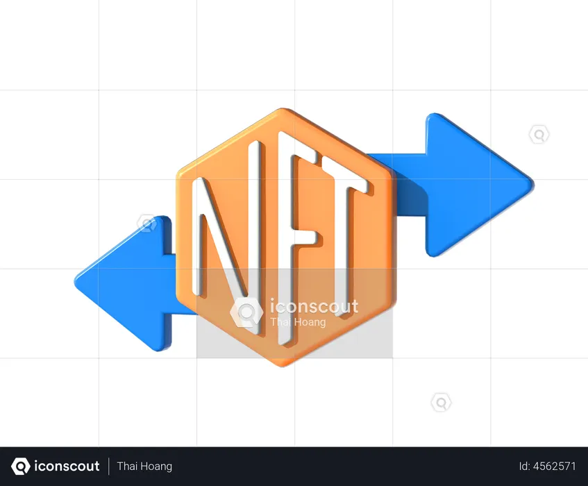 Transferencia nft  3D Illustration