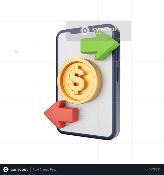 Transferir dinero  3D Illustration