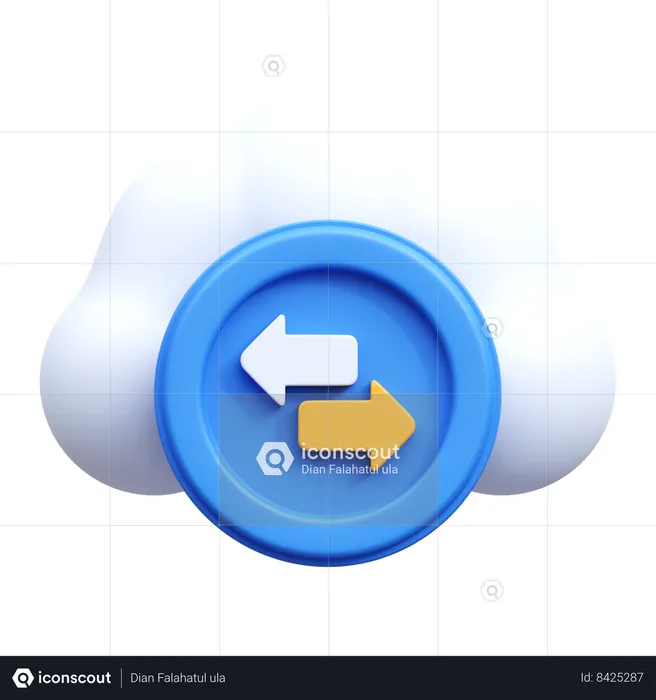 Transfert vers le cloud  3D Icon