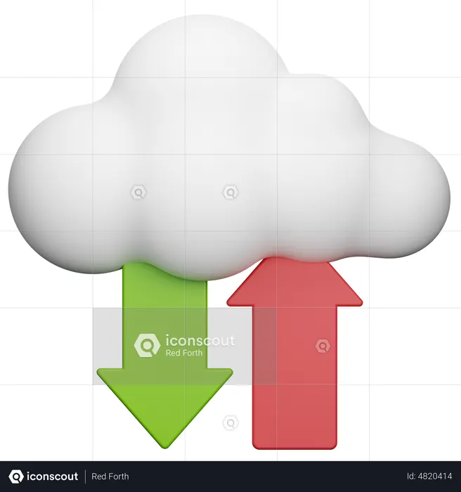 Transfert de données dans le cloud  3D Icon