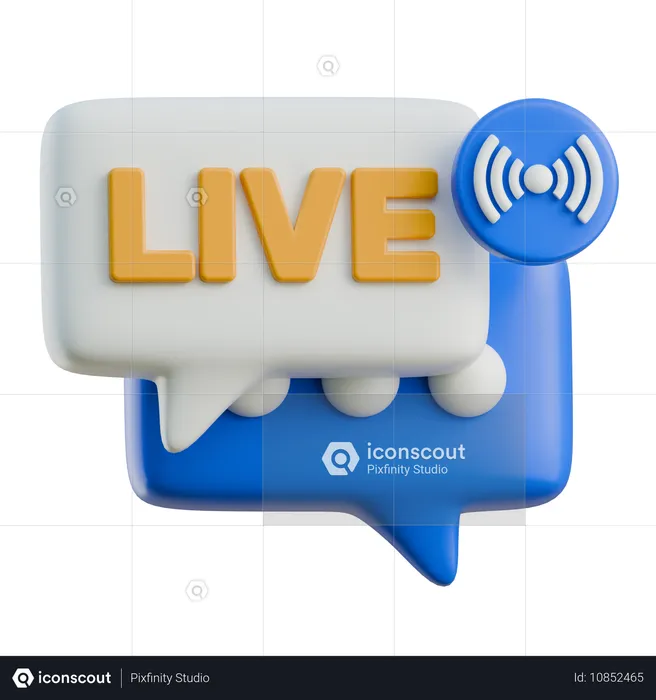 Transmisión de chat en vivo  3D Icon