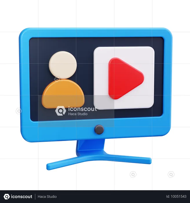 Vídeo transmitido en vivo  3D Icon