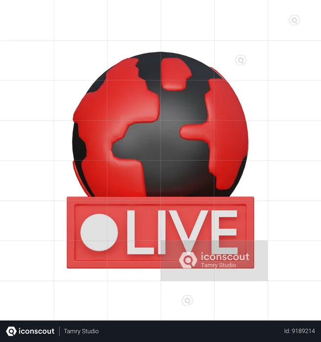 Transmissão ao vivo Logo 3D Icon