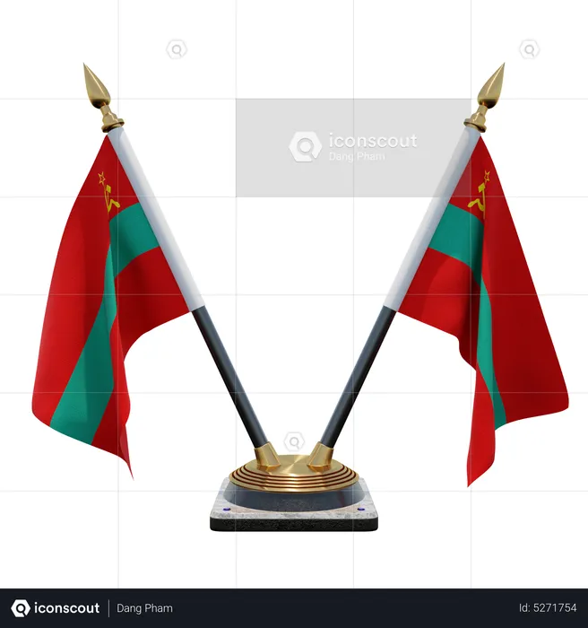 Soporte para bandera de escritorio doble (V) de Transnistria Flag 3D Icon