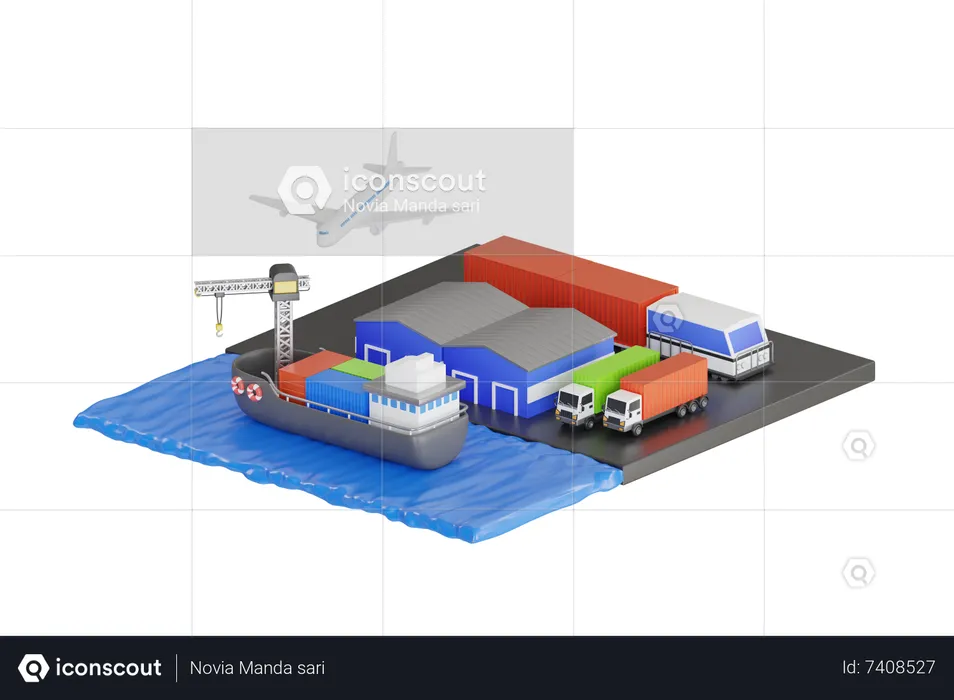 Transportation and logistics service  3D Illustration