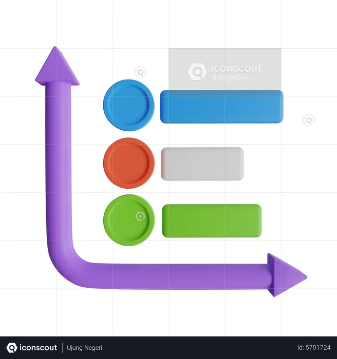 Trapezoid List Chart  3D Icon