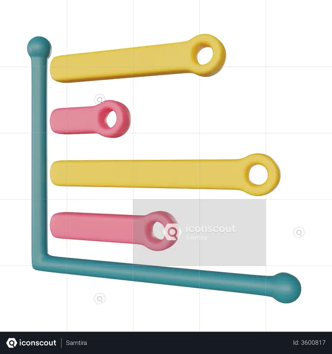 Trapezoid List Chart  3D Illustration