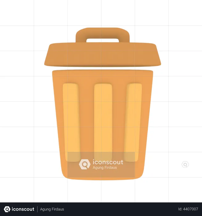 Trash Bin  3D Illustration