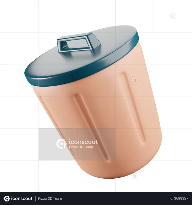 Trash Can  3D Illustration