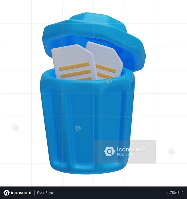 Trash File  3D Icon