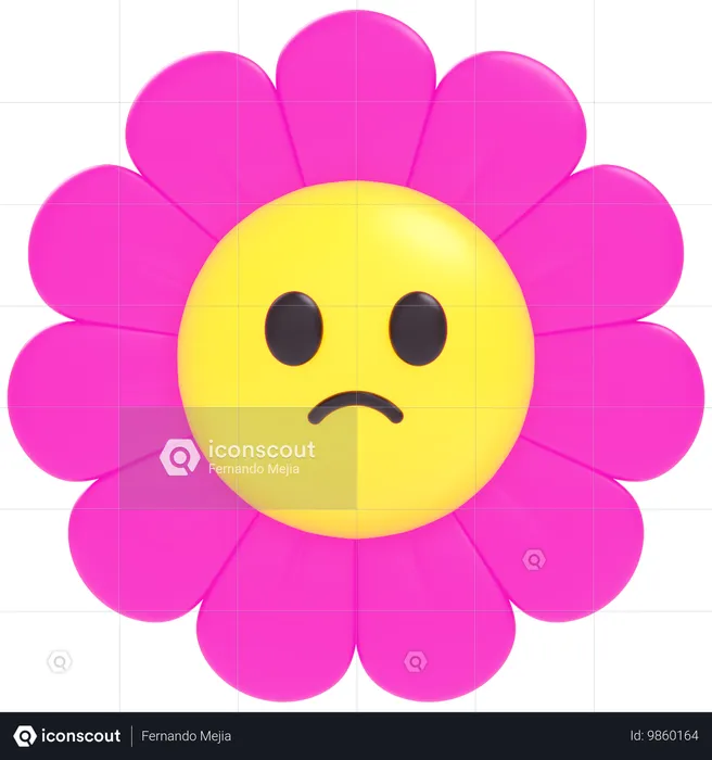 Traurige Blume Emoji 3D Icon