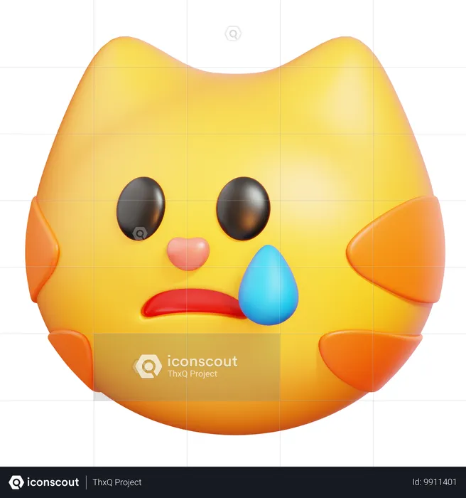 Traurige Katze Emoji Emoji 3D Icon