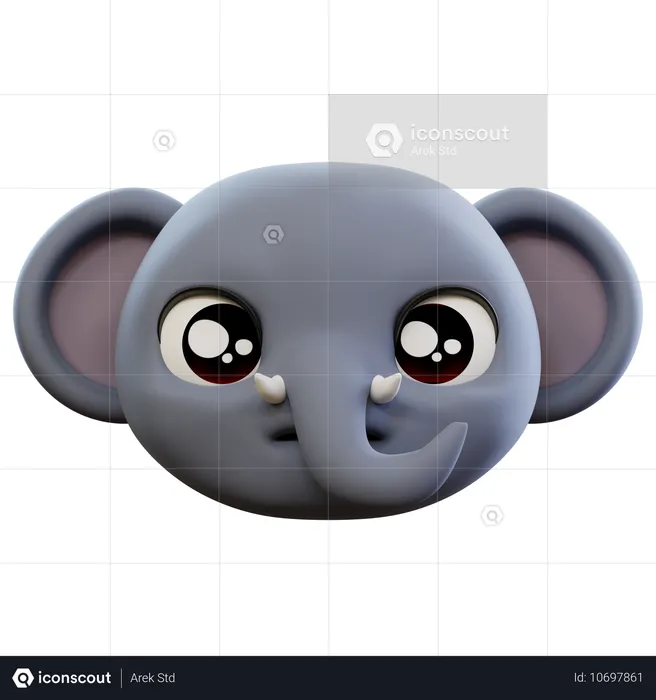 Trauriger Elefant Emoji Emoji 3D Icon