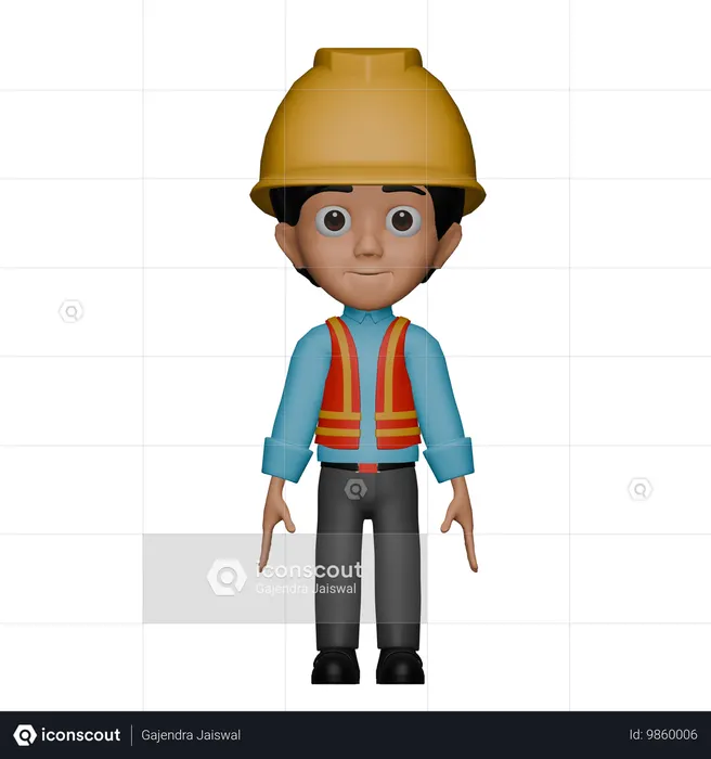 Ouvrier  3D Icon