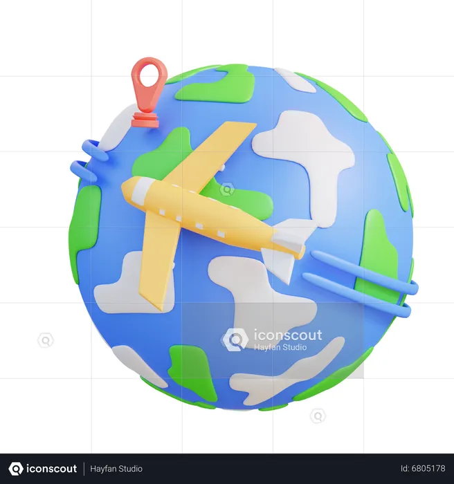 Travel Around The World  3D Icon
