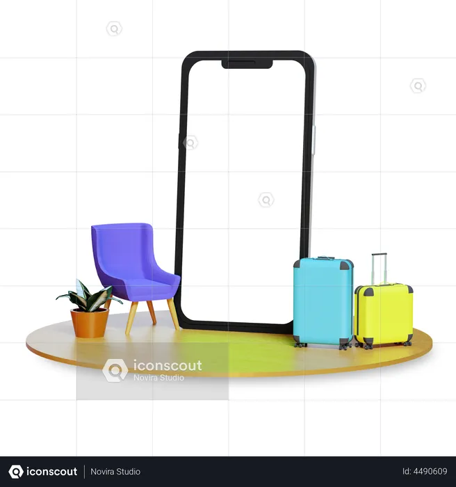 Travel booking app  3D Illustration