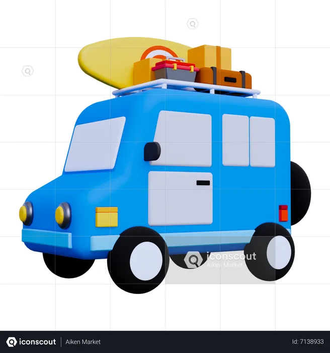 Travel Car  3D Icon