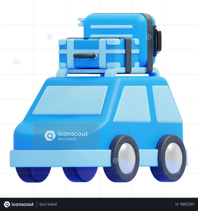 Travel Car  3D Icon